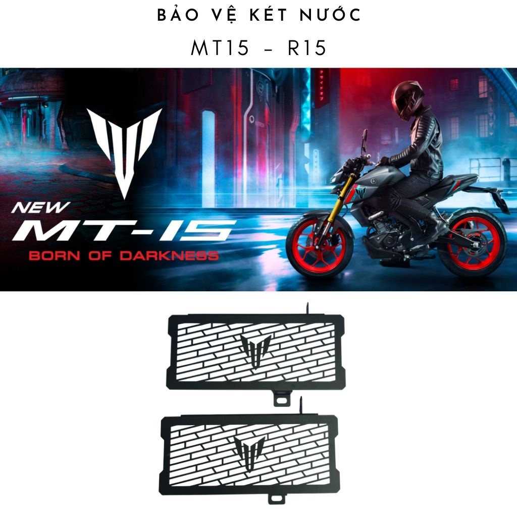 Bảo vệ két nước cho yamaha MT15, che két nước MT15, sơn tĩnh điện màu đen.