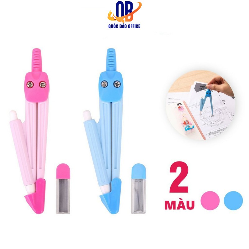 Compa học sinh Deli - màu Hồng/ Xanh dương - 1 hộp - E8622