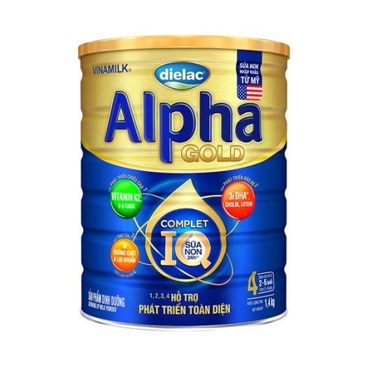 Sữa Bột Vinamilk Dielac Alpha Gold Complet IQ Số 4 SỮA NON - Hộp 1,4kg
