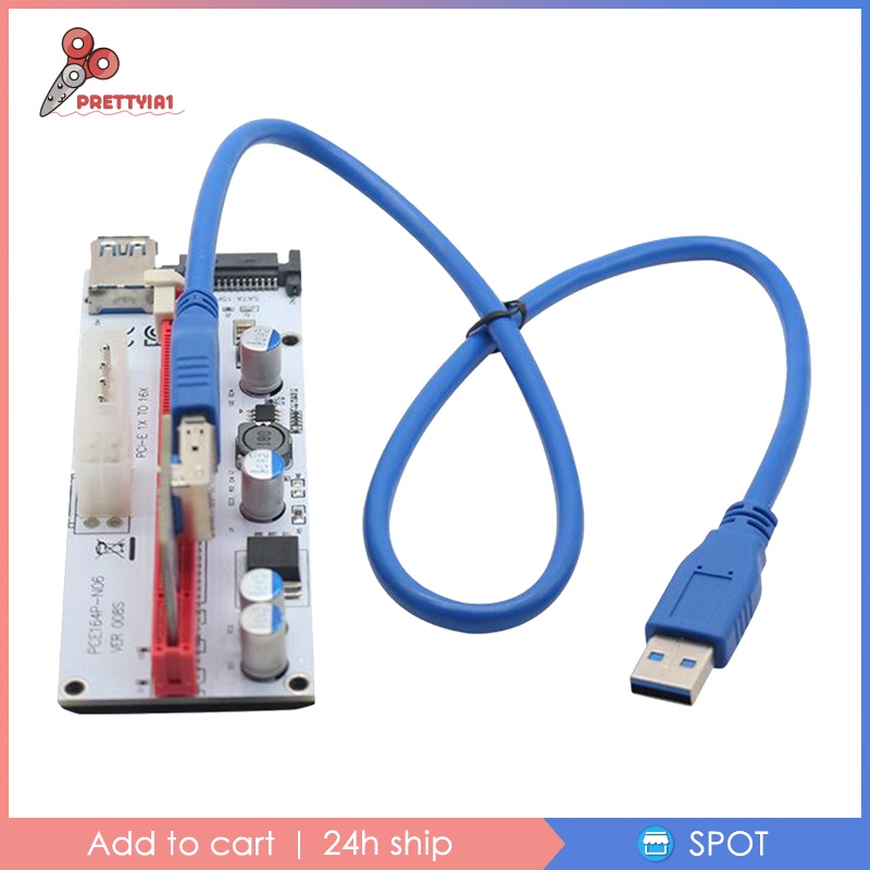 Card chuyển đổi Pci-E Riser Card 008s 4pin Sata 6pin 1x Sang 16x Usb 3.0 tiện dụng | BigBuy360 - bigbuy360.vn