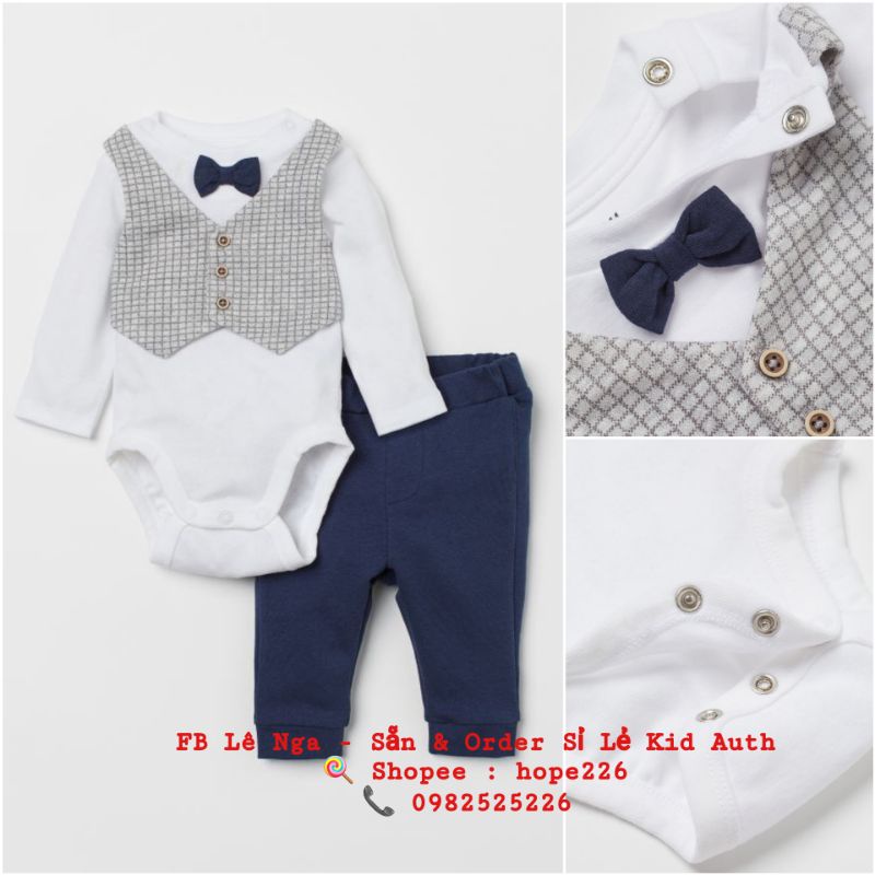 Set công tử bé sơ sinh HM US/UK/Japan chính hãng size 1-2m, 2-4m, 4-6m, 6-9m (ĐỌC KỸ LƯU Ý)