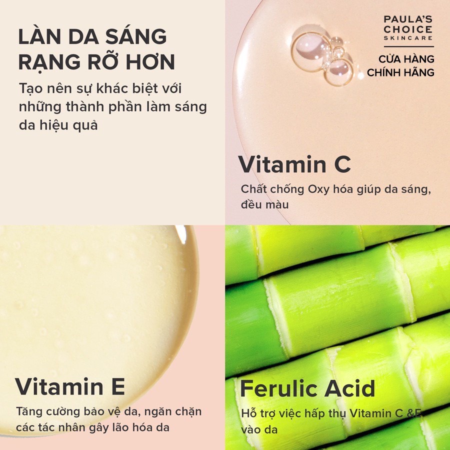 Tinh chất tăng cường làm sáng da ngăn ngừa lão hóa chứa Vitamin C Paula's Choice C15 Super Booster 20ml