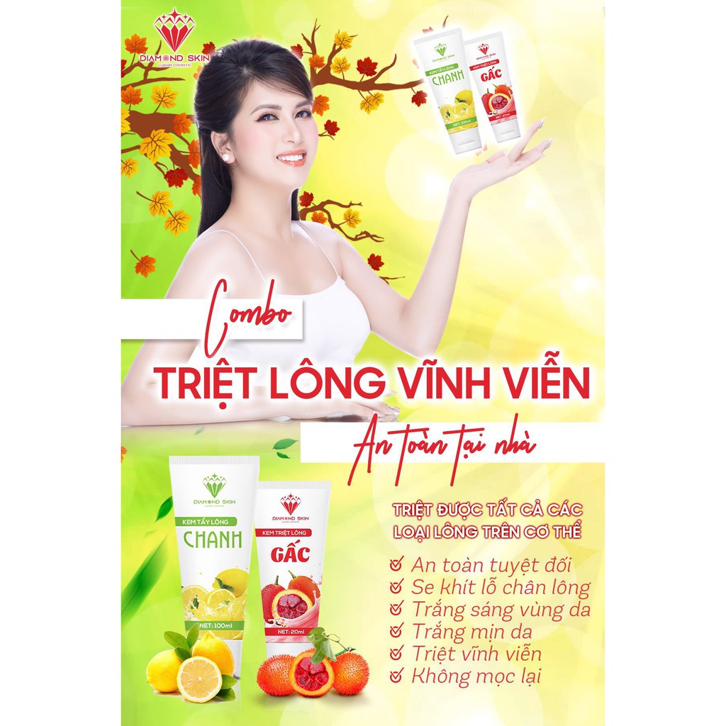 Combo🔻 kem tẩy lông và triệt lông chanh gấc an toàn không đau rát,mờ thâm