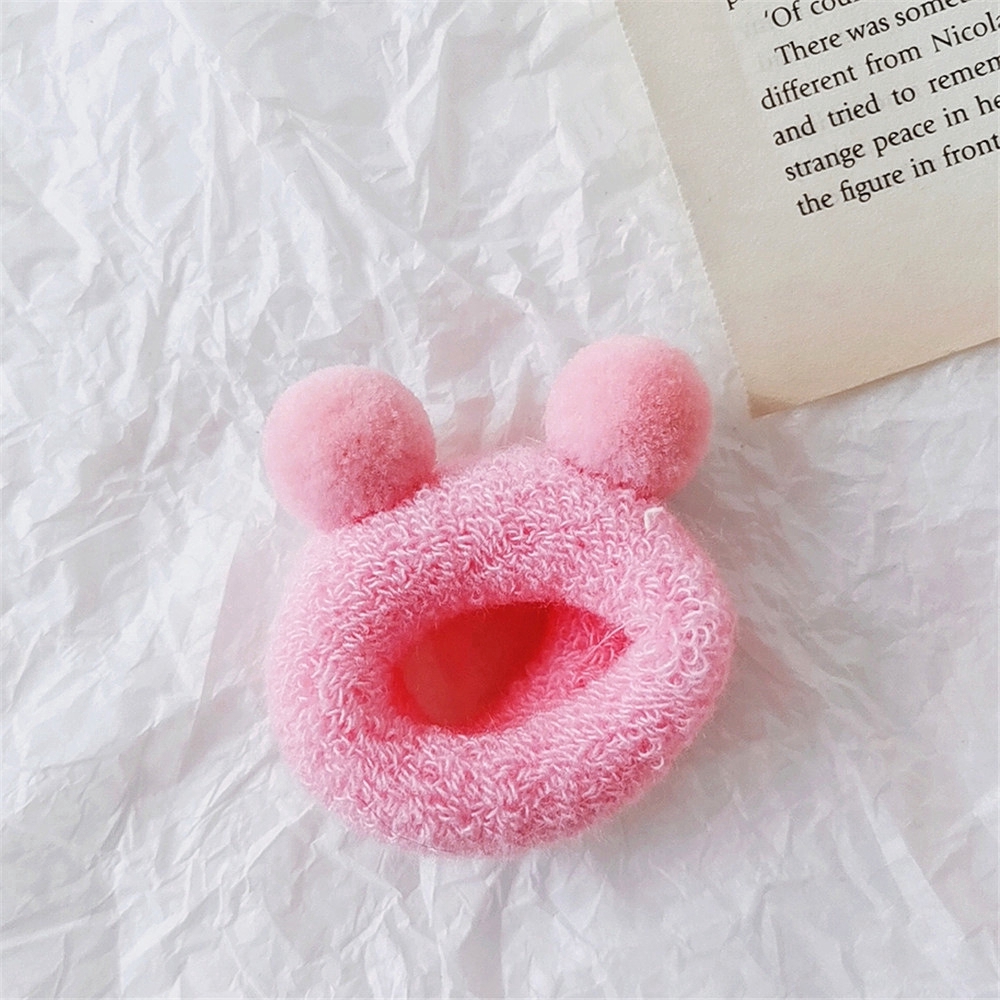 Dây buộc tóc hình ếch hoạt hình dễ thương bằng vải lông có dây cao su