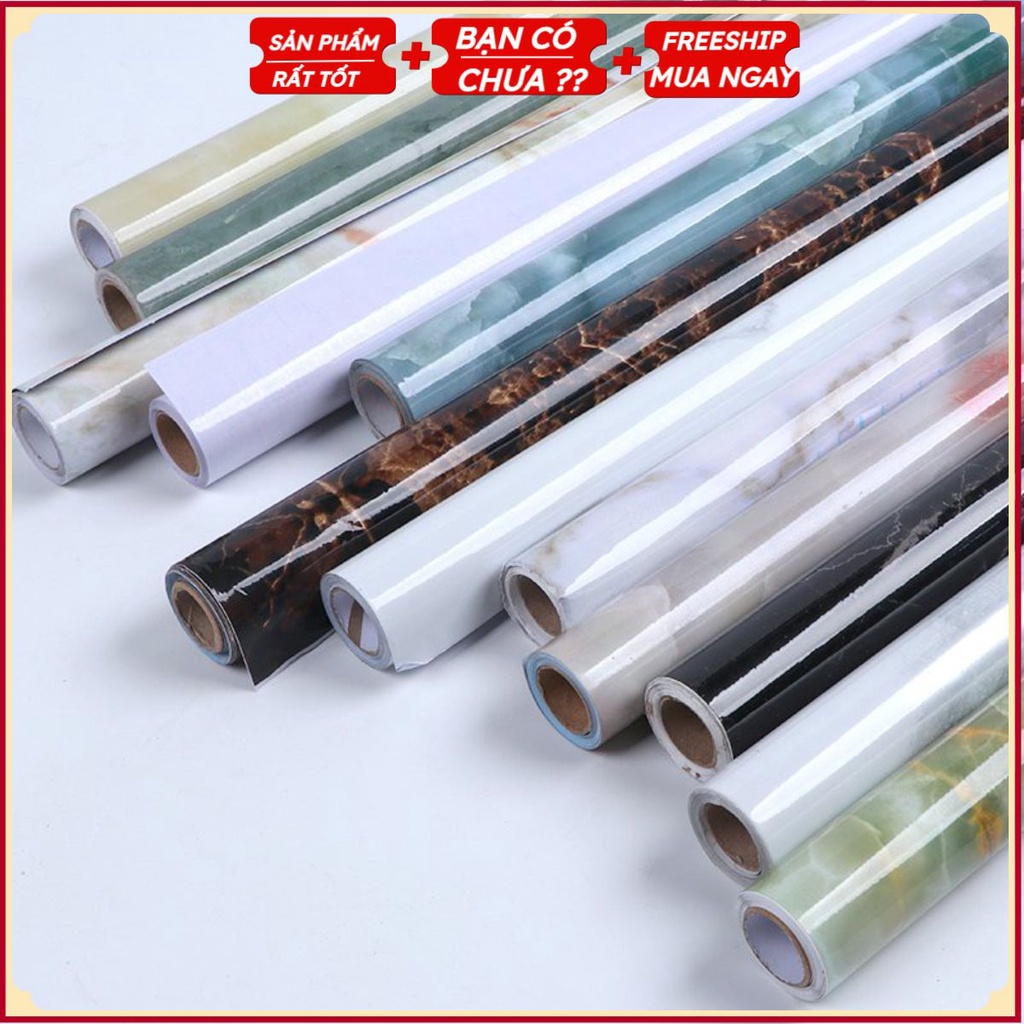 Decal dán bếp giả vân đá - Giấy dán tường bàn học 3D chịu nhiệt, chống nước, chống dầu mỡ dễ dàng lau chùi