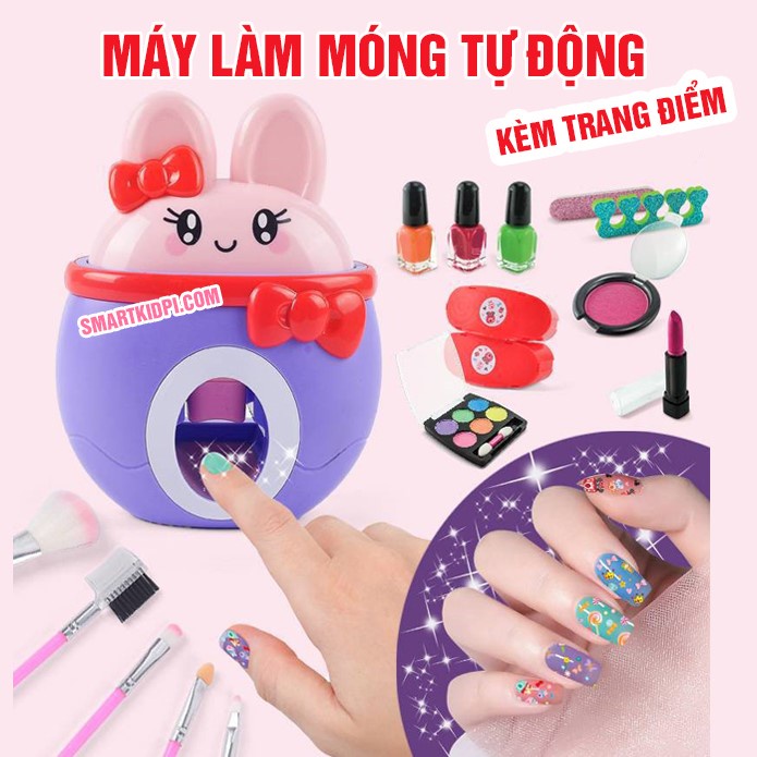Đồ chơi Máy sơn Móng tự động Kèm Bộ trang điểm Thật