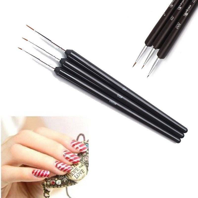 [Hàng mới về] Set 3 cọ vẽ móng nghệ thuật
