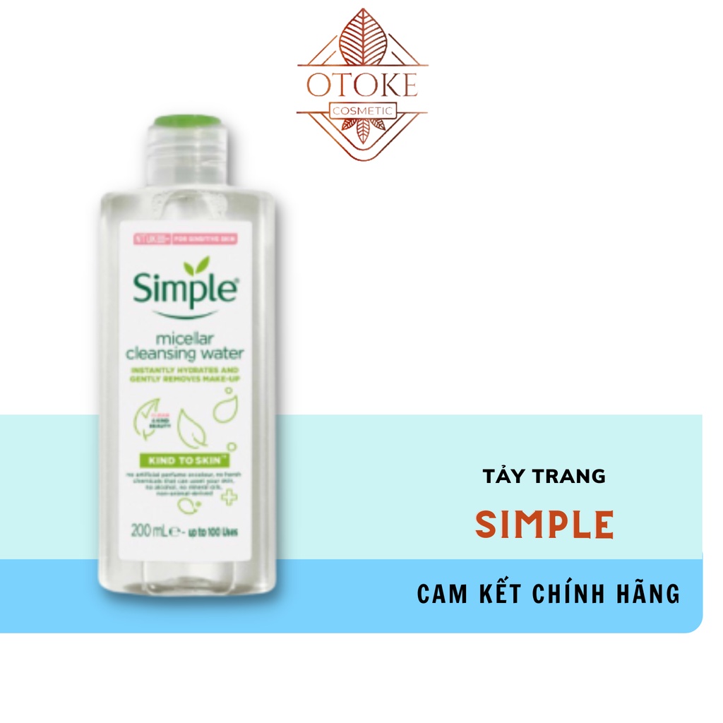 Simple Micellar Cleansing Water - Nước Tẩy Trang 200ml