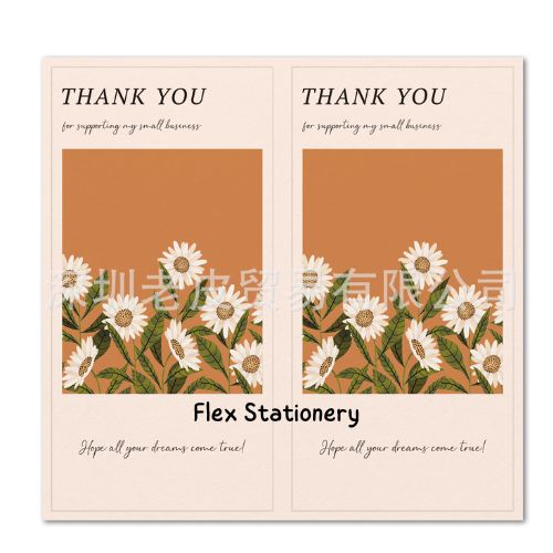 SET 50 MIẾNG NHÃN DÁN HỌA TIẾT HOA CẢM ƠN, DECAL DÁN THANK YOU 5CM*10CM