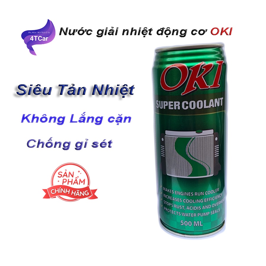 Nước giải nhiệt động cơ ô tô OKI làm mát động cơ 500ml màu xanh