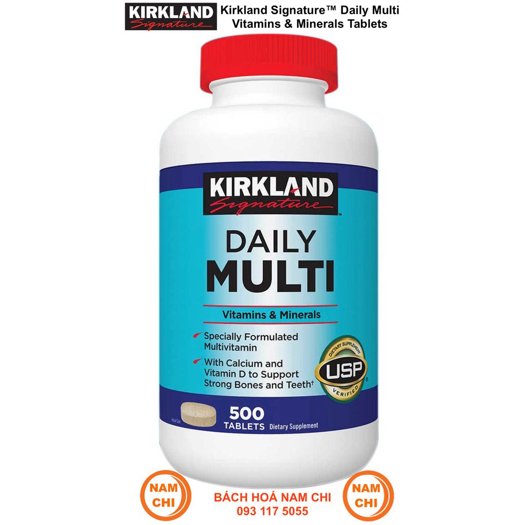 Viên Uống Kirkland Signature Vitamin Tổng Hợp Daily Multi 500 Viên NGĂN NGỪA ĐỘT QUỴ
