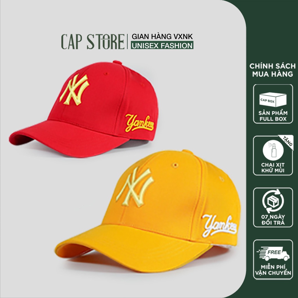 Nón kết NY nam nữ -  Mũ thời trang xuất khẩu full box phong cách ulzzang thể thao tặng kèm chai xịt vệ sinh mũ nón