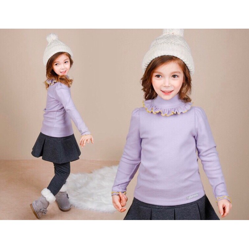 Áo cổ 3 phân trắng tím - RABBITSHOP