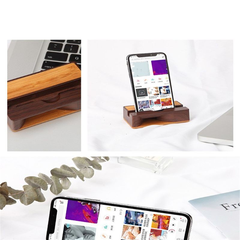 lucky* Wooden Charging Dock Station Mobile Phone Stand Holder Charger Base Desk Organizer for iPhone for ANdroid Mobile Cellphones Accessories