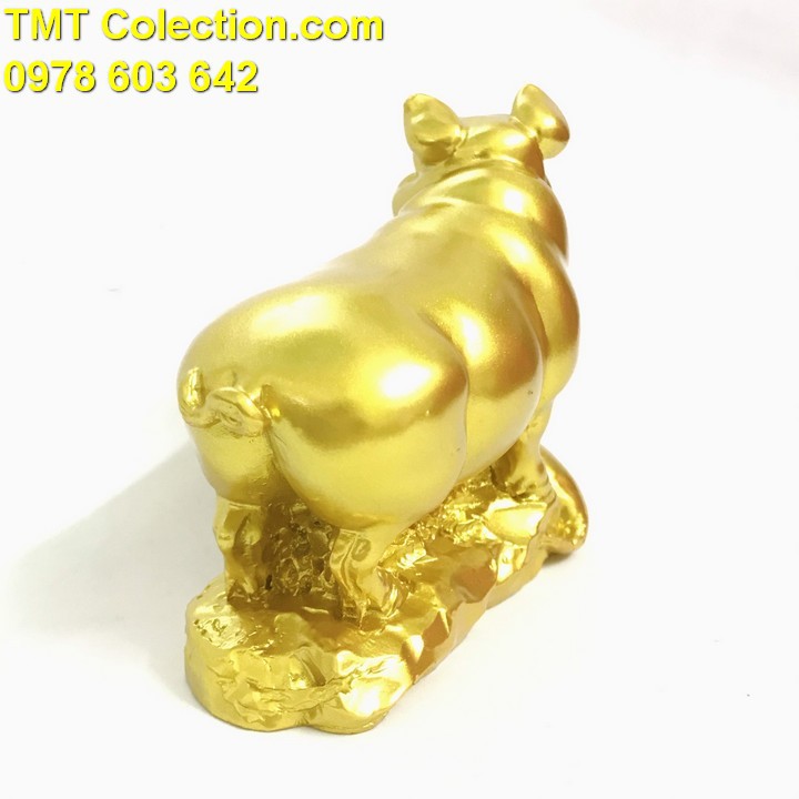 Tượng Con Heo Vàng, trang trí bàn sách, bàn làm việc -TMT Collection - SP005240