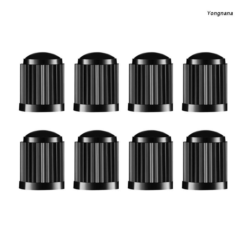 Bộ 8 nắp van lốp xe hơi SUV/xe tải/xe đạp màu đen bằng nhựa tiện dụng