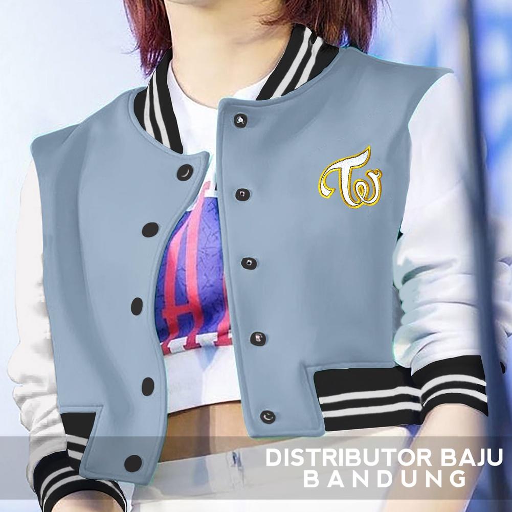 Áo Khoác Bóng Chày Tw Crop | Phong Cách Kpop Varsity | Áo Nữ | Áo Khoác Nữ | Chất Liệu Lông Cừu | Allsize (Code 9259)