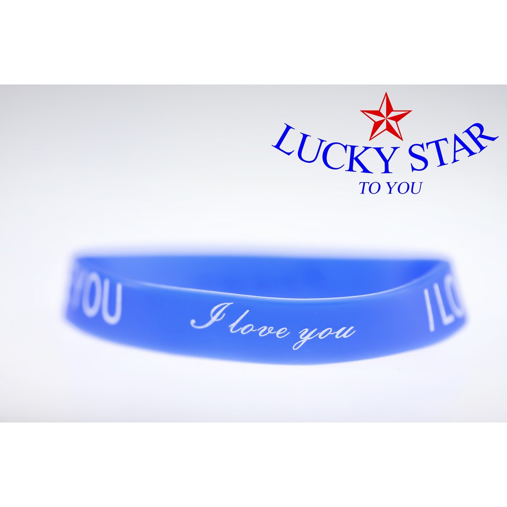 Vòng tay cao su I LOVE YOU nhiều màu thời trang