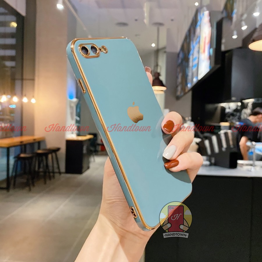 Ốp lưng silicon viền màu Vuông Cạnh độ lên iPhone 12 Cho iPhone 7 8 6 6s Plus Xs Max 11 11 Pro SE 2 2020 12 Mini Pro Max