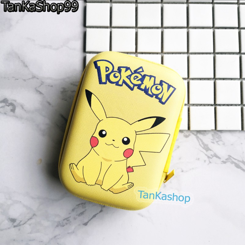 Hộp Đựng Phụ Kiện Điện Thoại in hình Pokemon Pikachu , Đựng cáp sạc tai nghe tiện lợi