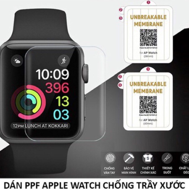 Miếng Dán Màn Hình Đồng Hồ Apple Watch Series 1/2/3/4/5 Các Size 38, 40, 42, 44