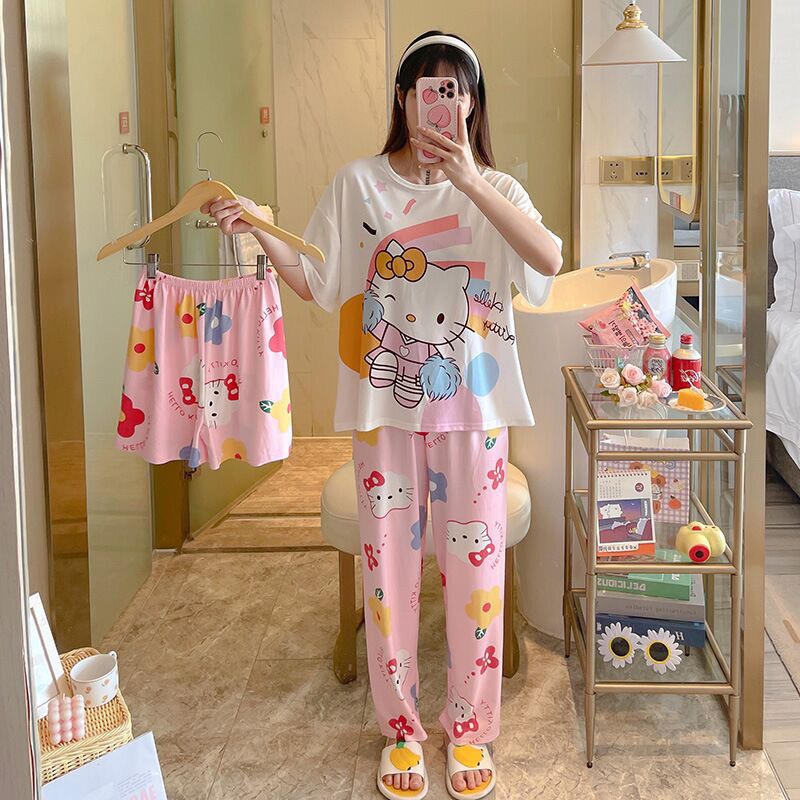 Đồ Ngủ Hot Hit 💝FREE SHIP 💝SET 3 MÓN Hello Kitty Siêu Xinh Siêu Dễ thương Bộ Ngủ Hot Hit