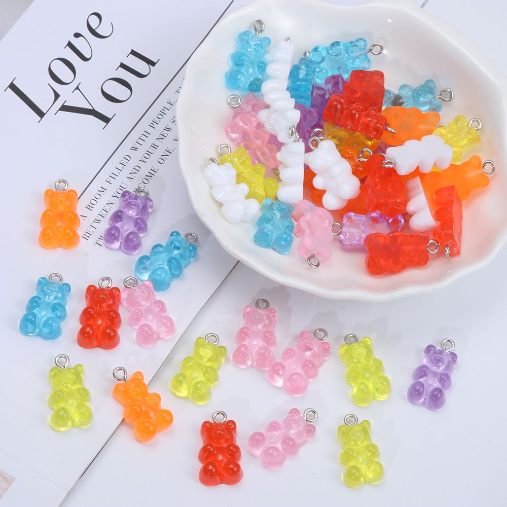 Set 10 / 50 Mặt Dây Chuyền Hình Gấu Xinh Xắn