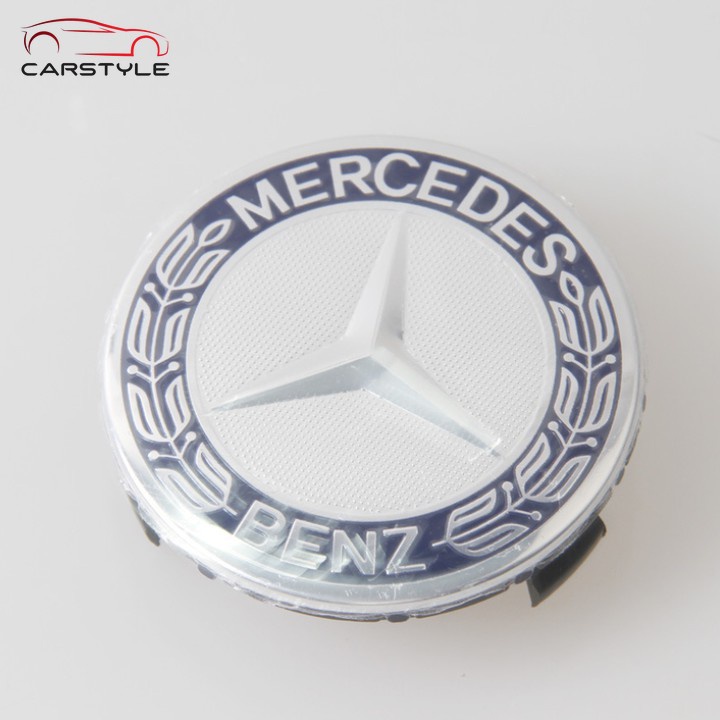 Logo chụp mâm xe ô tô, xe hơi Mercedes Benz cao cấp đường kính 75mm, Nhựa ABS - 01 chiếc