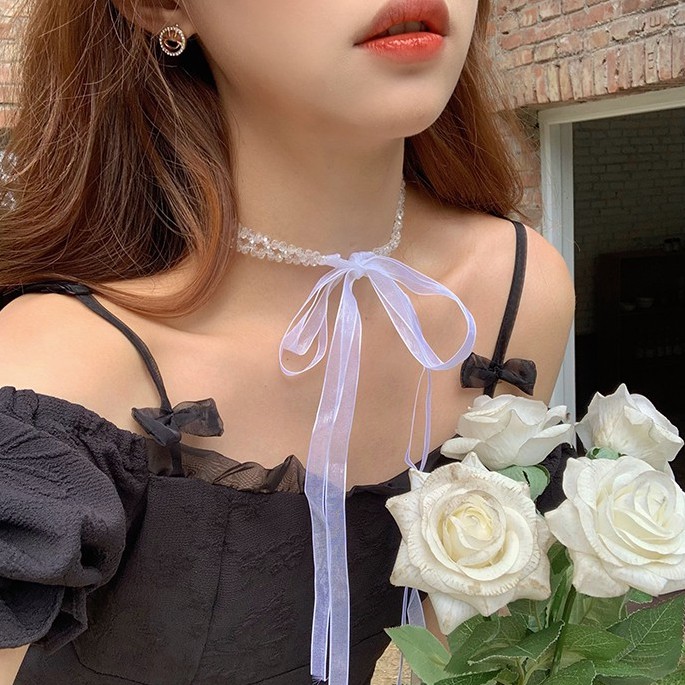 Băng Đô Dây Chuyền Choker Đính Ngọc LIN 2 in 1 Sang Trọng