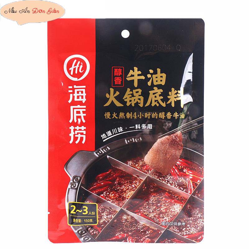 gia vị lẩu cay Tứ Xuyên Haidilao 150g (cay)