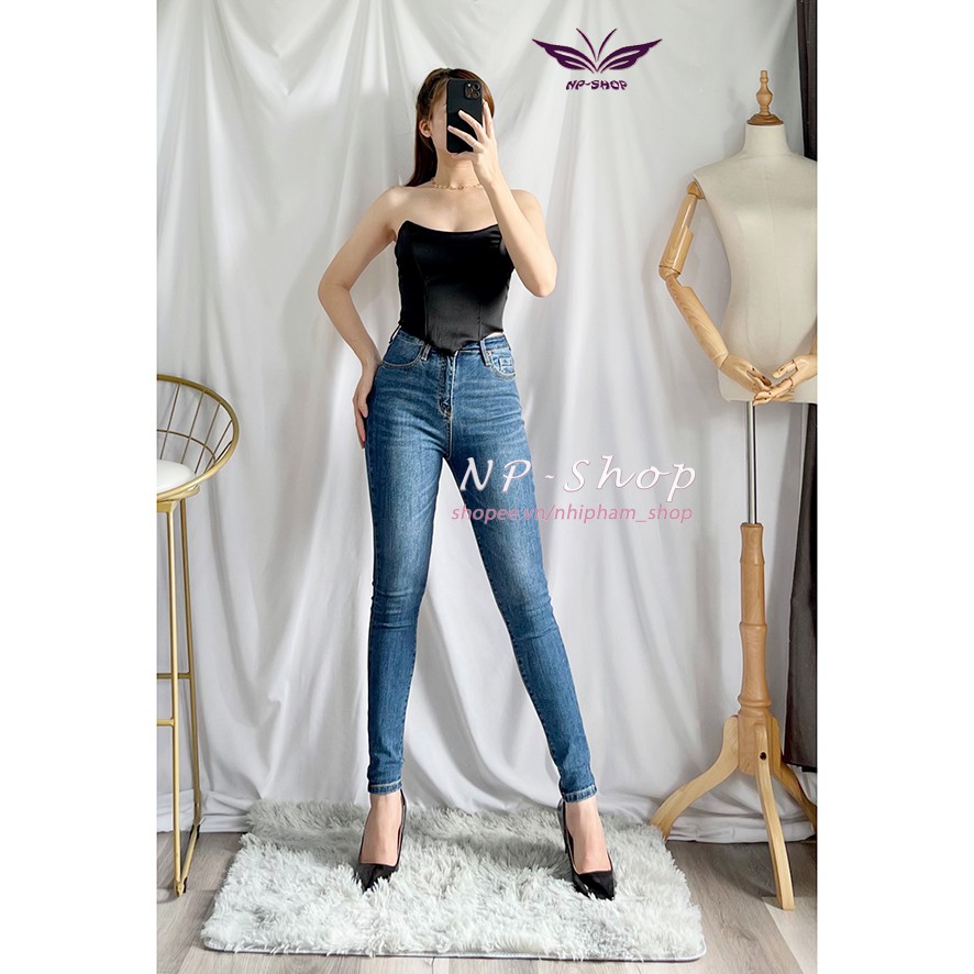 Quần jean nữ lưng cao skinny jeans ⚡️ quần bò nữ cạp cao dáng ôm dài NhiPham Shop