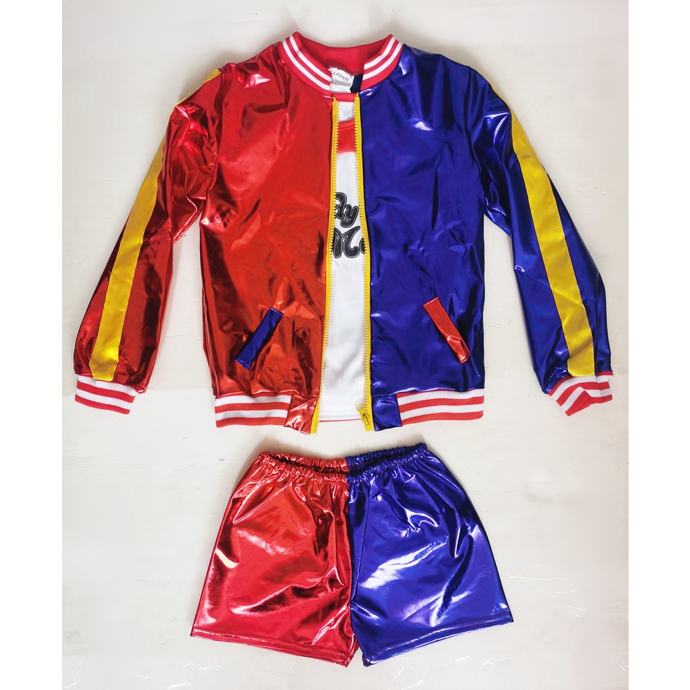 Bộ Áo Khoác + Áo Thun + Quần Short + Gậy Bóng Chày Bơm Hơi In Hình Harley Quinn Cá Tính