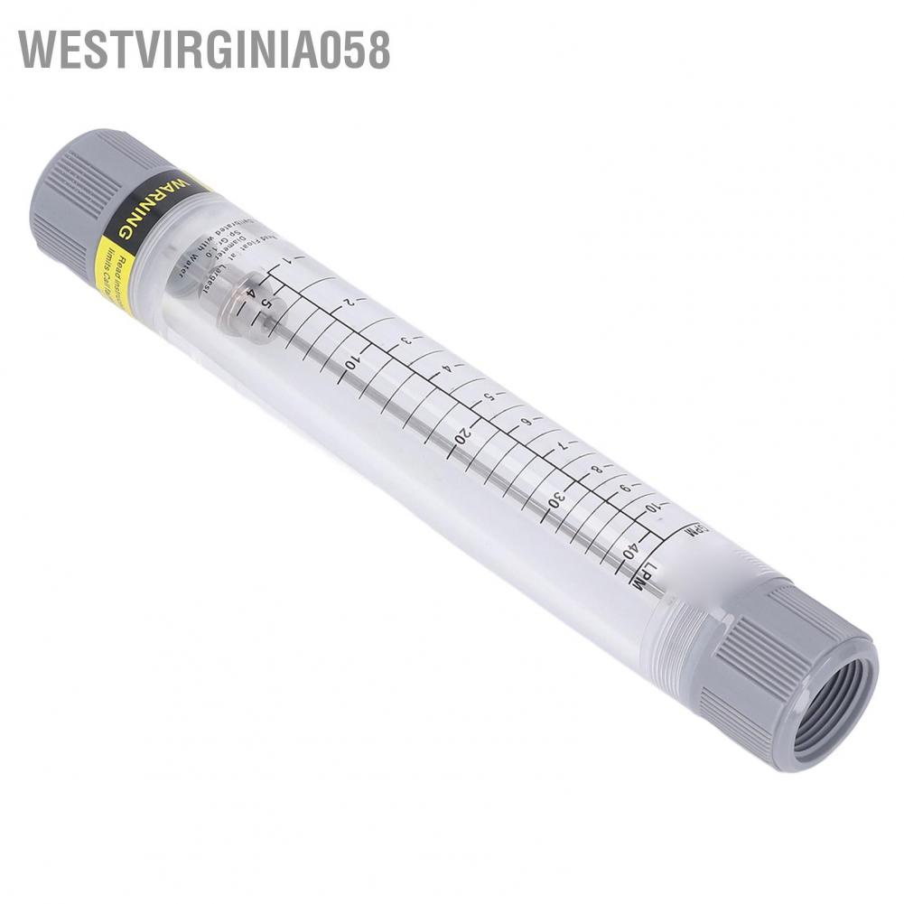 Westvirginia058 Ống đo lưu lượng chất lỏng Loại 1‑10GPM Thang chính xác Đồng hồ nước acrylic trong suốt G1 Chủ đề nữ
