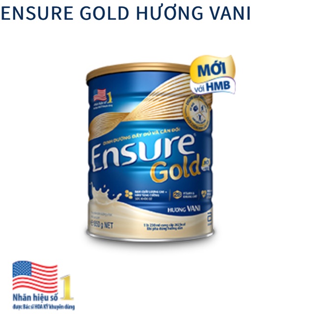 Ensure gold hương vani 900g