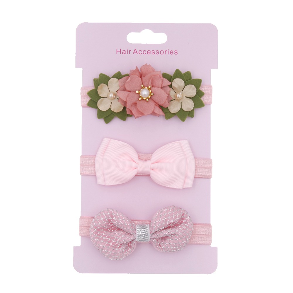 Set 3 Băng Đô Đính Hoa/Ngọc Trai Giả Xinh Xắn Cho Bé Gái