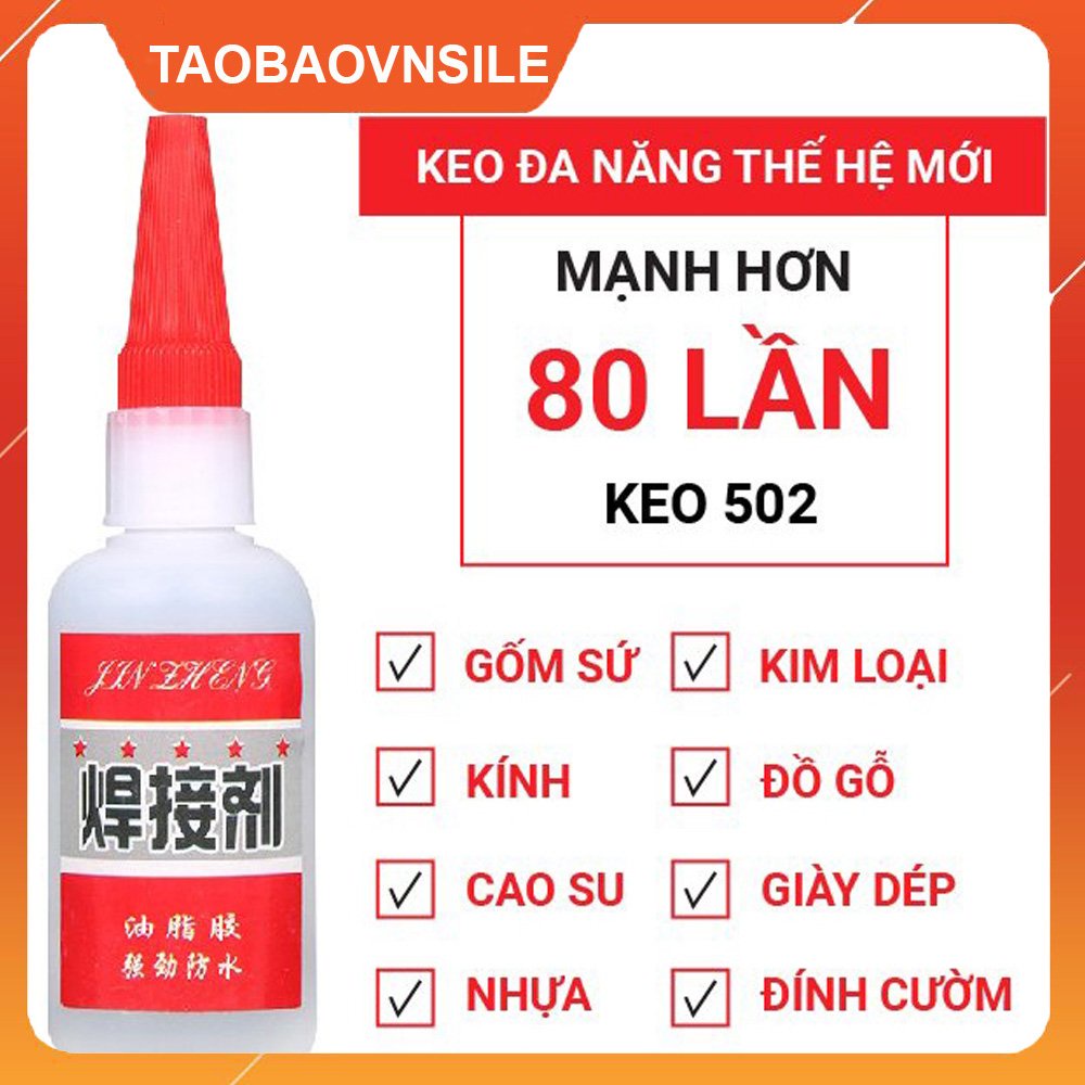 Keo Dán Siêu Dính Đa Năng Mọi Chất Liệu Cực Mạnh - Dán Gỗ Thuỷ Tinh Kim Loại Sắt Gốm Sứ Nhựa Vải