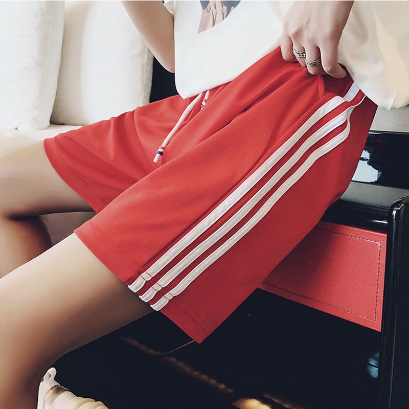 Ready Women with Neck Short Pants Fashion Casual Sports Wide Sports Shorts Large Joggers Five Points Casual Pants
