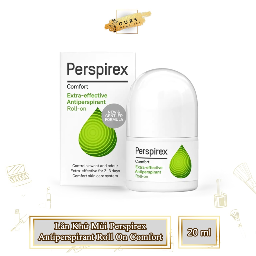 [Đại Lý Chính Thức] Lăn Khử Mùi Perspirex Ngừa Hôi Nách - Mùi Vừa - Da Nhạy Cảm - Antiperspirant Roll On Comfort 20ml