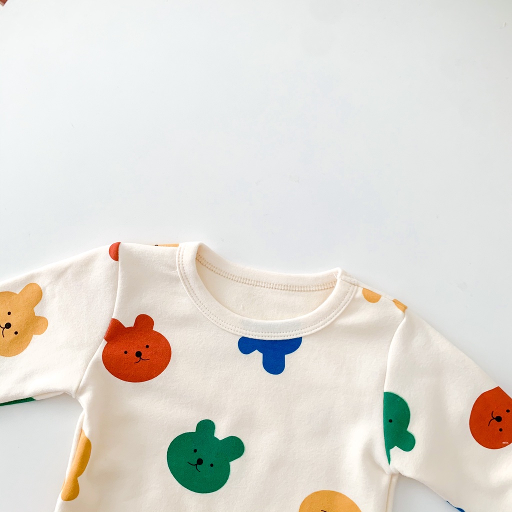 Set đồ ngủ dài tay in hình thỏ nhiều màu sắc thời trang thu đông cho bé