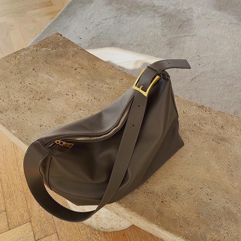 Túi Đeo Vai Cỡ Lớn Màu Nâu Đơn Giản Thời Trang Cho Nữ