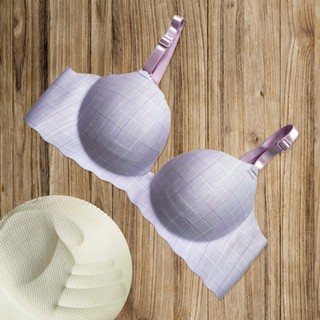 Áo ngực nữ áo lót su kẻ không gọng đệm su 2.5cm nâng ngực hình bàn tay thông hơi êm ấm thoáng mát | BigBuy360 - bigbuy360.vn