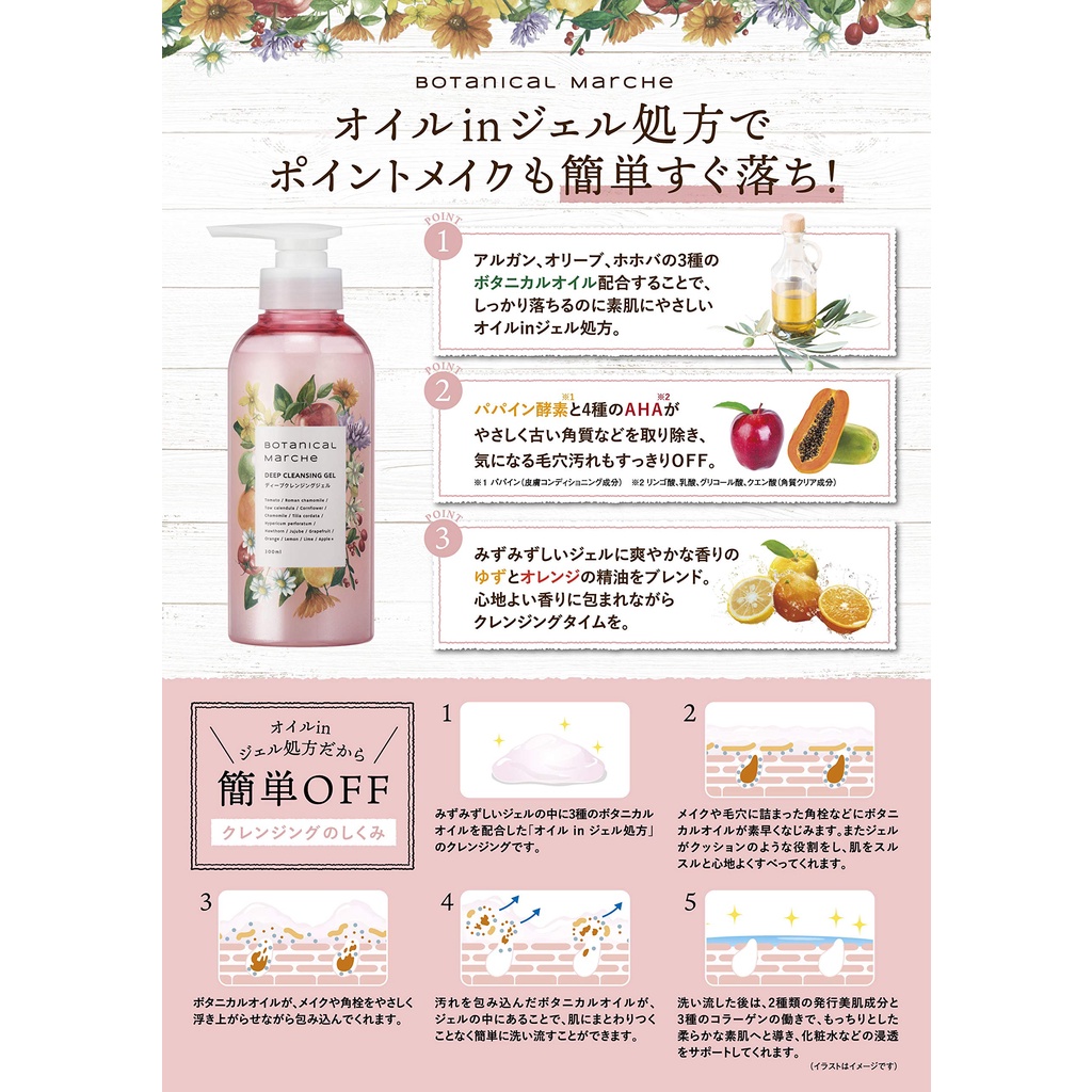 Gel Tẩy Trang Sạch Sâu Botanical Marche Deep Leasing Gel 300ml