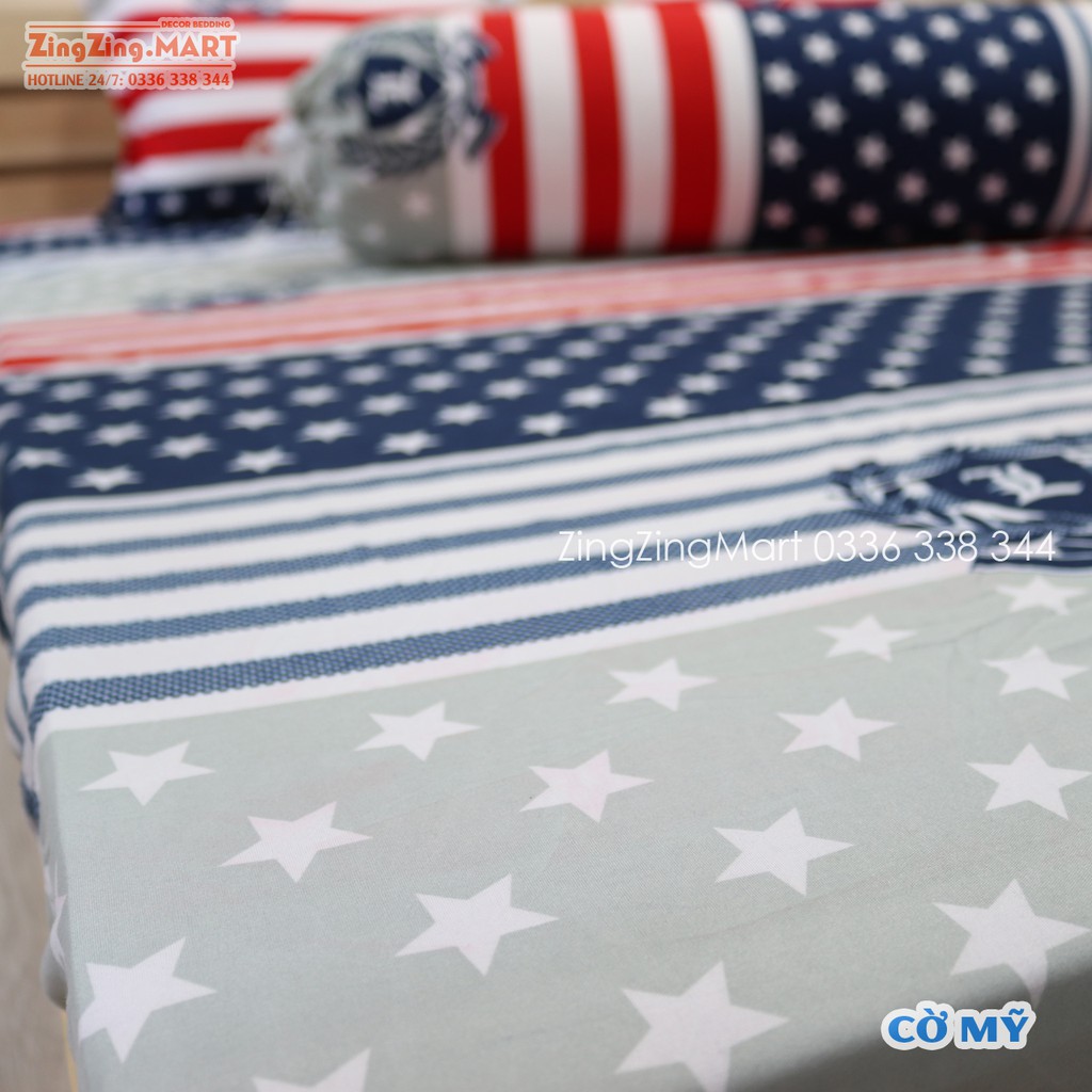 Combo 1 Ga + 2 vỏ gối nằm m6/m8 mẫu Cờ Mỹ (Được chọn mẫu)