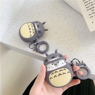 Vỏ bọc silicone cho hộp đựng tai nghe bluetooth không dây Apple AirPods 2 1 hình Totoro dễ thương