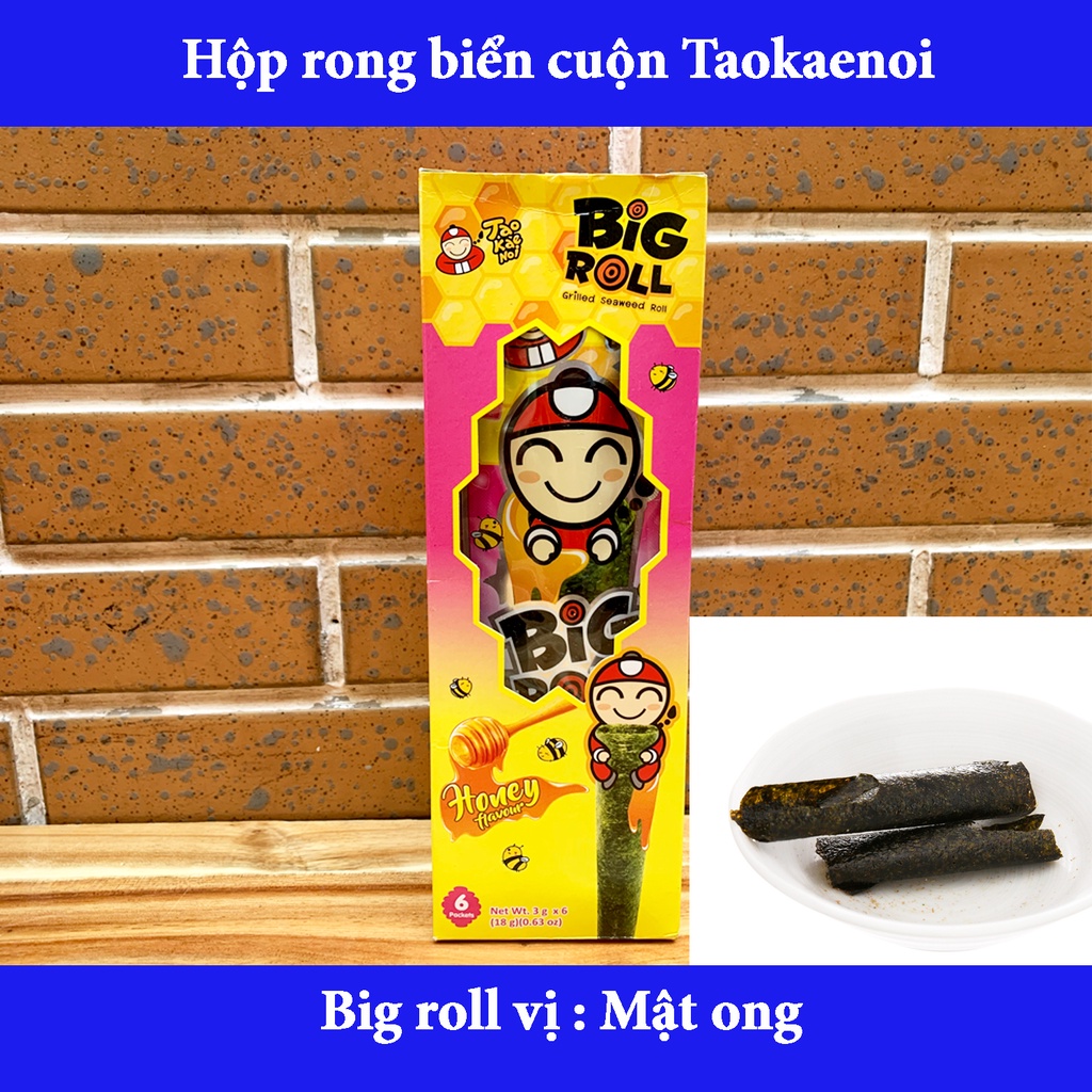 (hsd 2023) (Hộp 6 cuộn) Rong biển ăn liền Cậu Chủ TaoKaeNoi BIG ROLL, 3g/ 1cuộn.