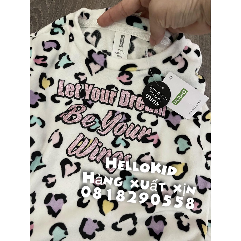 B555 - Bộ nhung tim nhiều màu dt bé gái