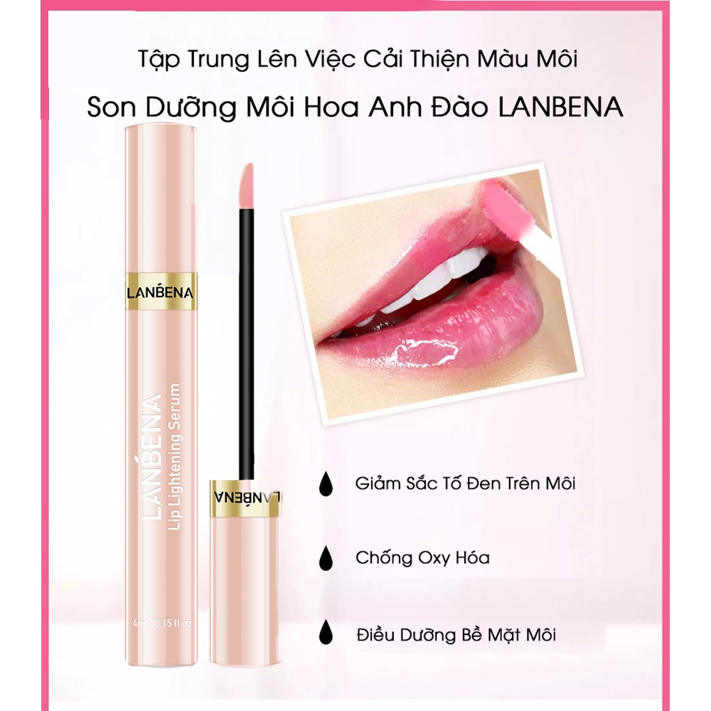 Tinh Chất Dưỡng Cấy Hồng Môi LANBENA Khử Thâm Viền Môi Nhanh Chóng Chiết Xuất Hoa Anh Đào , Giảm Sắc Tố Đen Vùng Môi