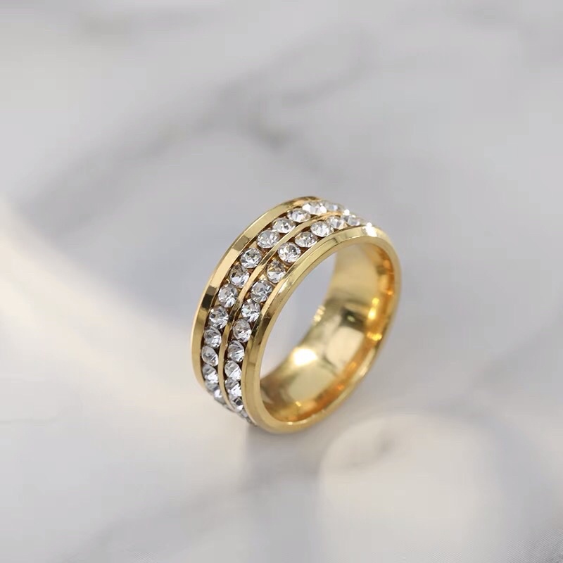 Nhẫn Đính Đá Kim Cương Nhân Tạo Nam Nữ - CW