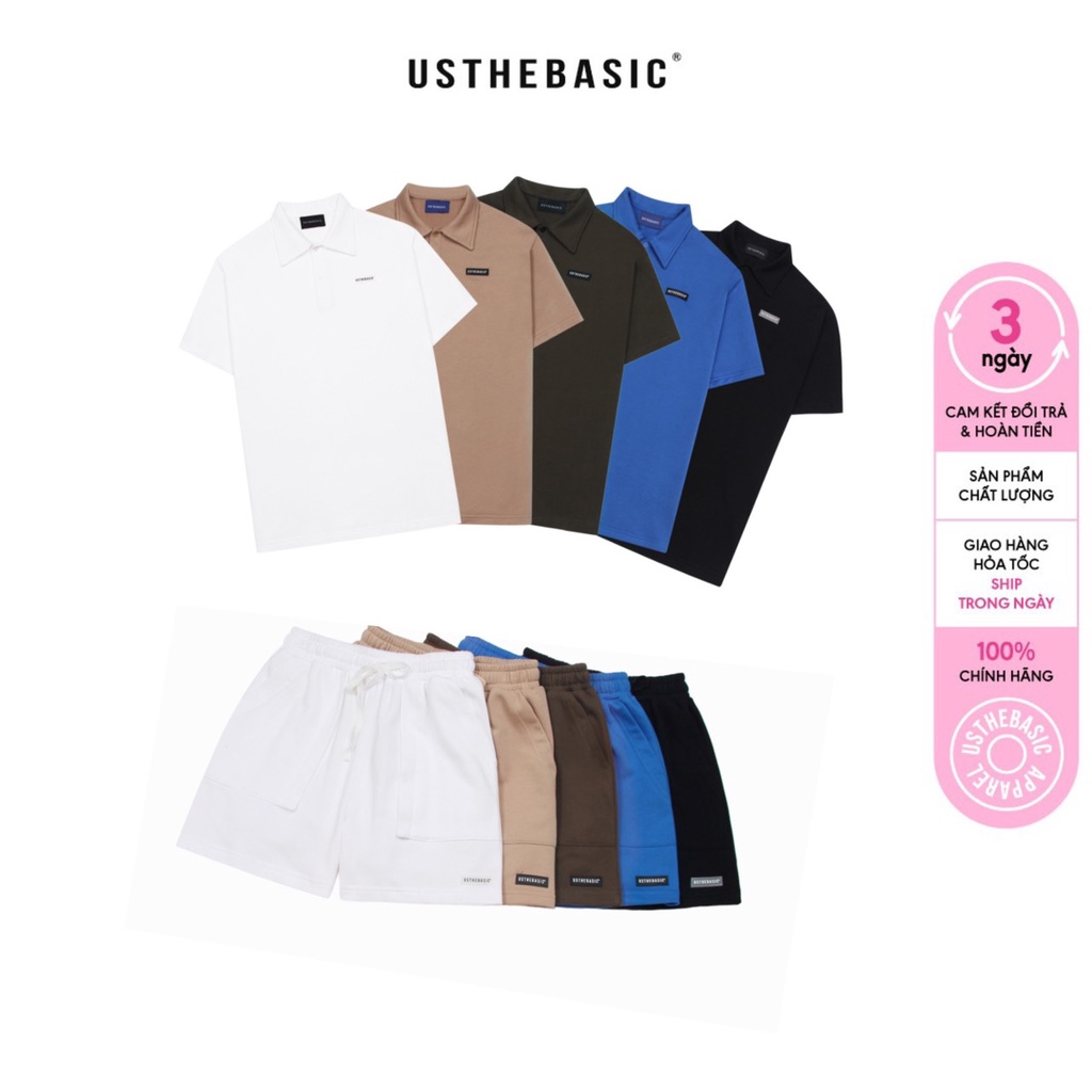 Usthebasic - Set Áo Quần French Terry Pocket Logo