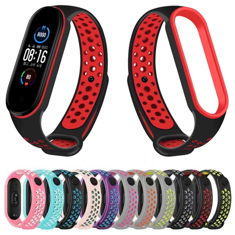 Dây đeo đồng phụ phụ kiện thiết kế phối hai màu trẻ trung thích hợp cho Xiaomi Mi Band 3 4 5 6 M3 M4